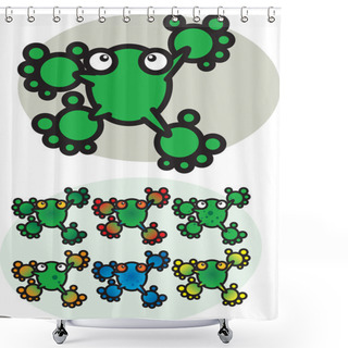 Personality  Cartoon Frogs Shower Curtains