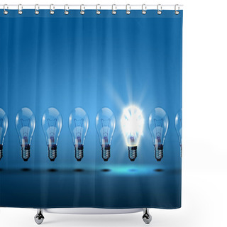 Personality  Row Of Light Bulbs Shower Curtains
