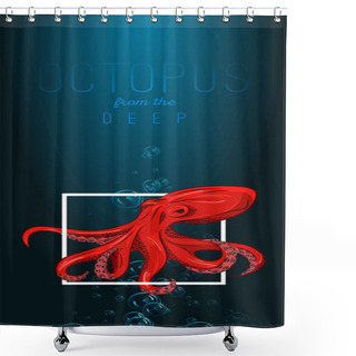 Personality  Octopus Emblem Template Shower Curtains