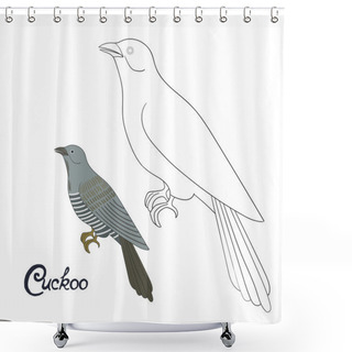 Personality  Educational Game Coloring Book Cuckoo Bird Vector Shower Curtains