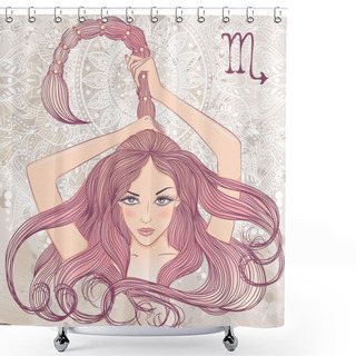 Personality  Astrological Sign Of Scorpio As A Portrait Of Beautiful Girl Shower Curtains
