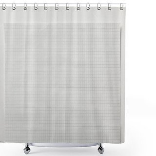Personality  Top View Of Blank Squared Page On White Background Shower Curtains