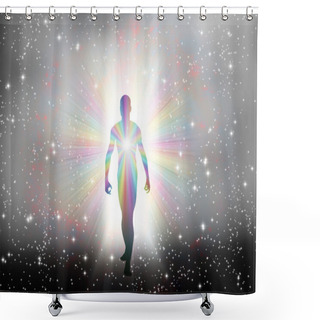 Personality  Man In Rainbow Light And Stars Shower Curtains