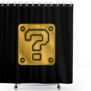 Personality  Block Gold Plated Metalic Icon Or Logo Vector Shower Curtains