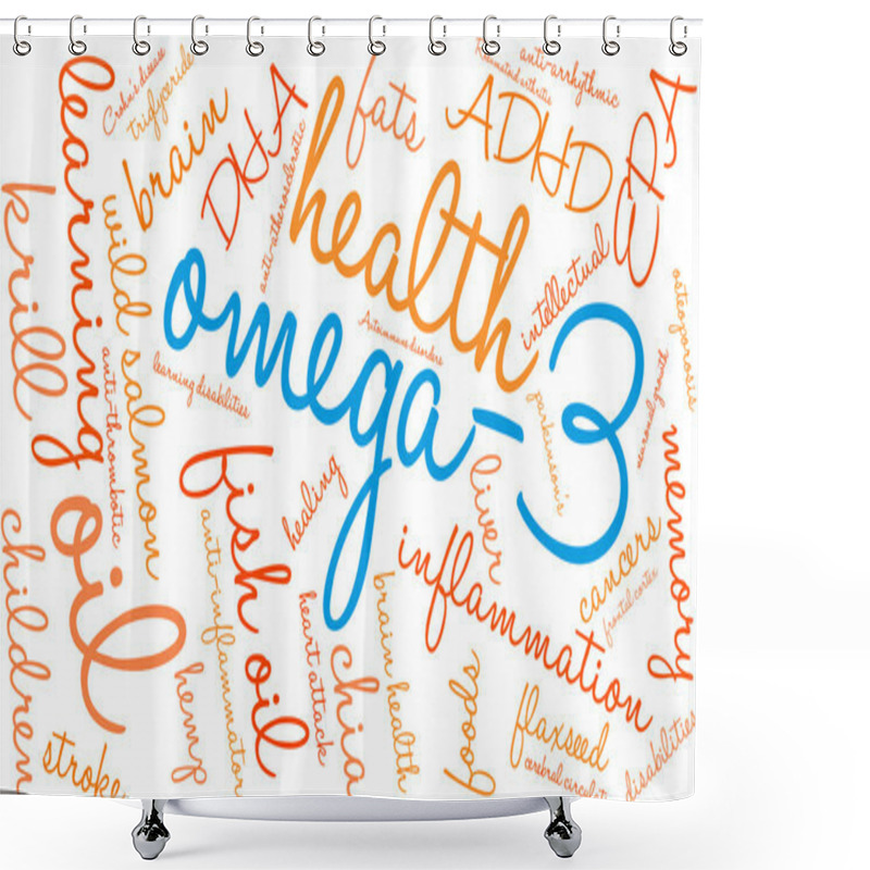Personality  Omega-3 Word Cloud Shower Curtains