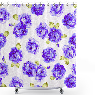 Personality  Rose Flower Pattern, Shower Curtains