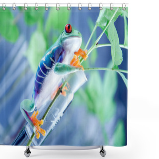 Personality  Frog In Lab! Shower Curtains