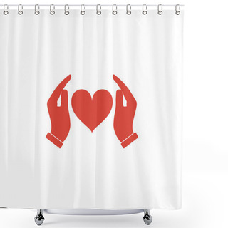 Personality  Vector Icon - Hands Holding Heart Shower Curtains