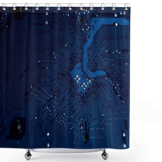 Personality  Close Up View Of Computer Motherboard Elements Shower Curtains