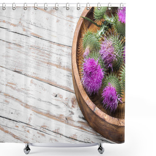 Personality  Milk Thistle With Flowers Shower Curtains