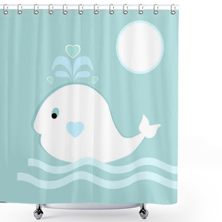 Personality  Vector Background With Whale. Shower Curtains