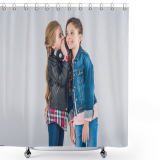 Personality  Little Girls Whispering Shower Curtains