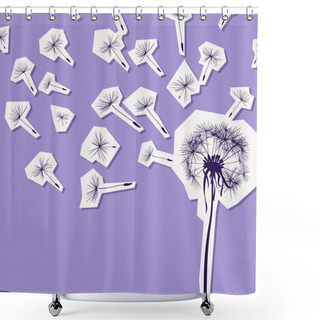 Personality  Silhouettes Of Dandelion In The Wind Shower Curtains