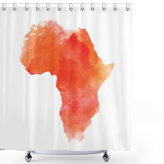 Personality  Textured Vector Map Of Africa. Hand-drawn Ethno Pattern, Tribal Background. Vector Illustration. Abstract Background With Watercolor Stains Shower Curtains