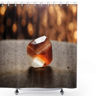 Personality  Inspiring Golden Brown Sardonyx Trigonal Crystalline Stone Structure Shower Curtains