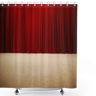 Personality  Red Draped Theater Stage Curtains Shower Curtains