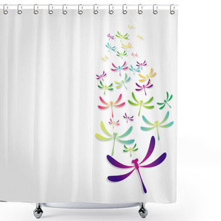 Personality  Beautiful Icon Dragonfly Shower Curtains
