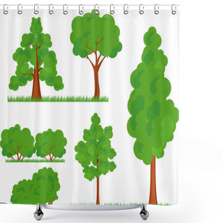 Personality  Bush Trees Grass Shower Curtains