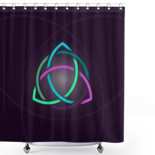 Personality  Triquetra In Circle, Trefoil Sacral Vector Symbol Shower Curtains
