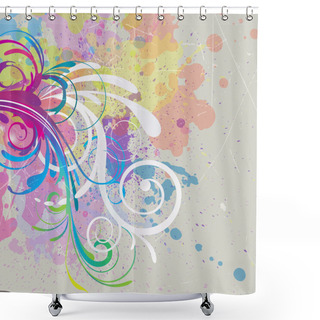 Personality  Abstract Floral Vector Background Shower Curtains