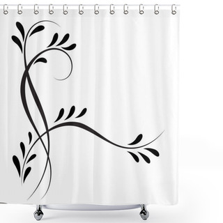 Personality  Decorative Floral Corner Ornament For Stencil Isolated On White Shower Curtains