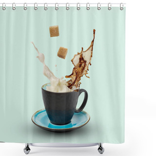 Personality  Coffee With Milk And Sugar Shower Curtains