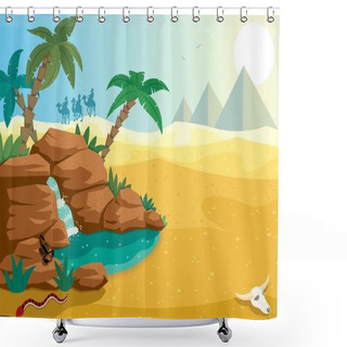 Personality  Desert Oasis Shower Curtains
