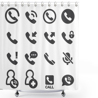 Personality  Phone And Call Icon Shower Curtains
