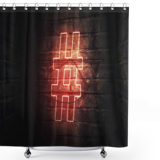 Personality  Hashtag Neon Sign Shower Curtains