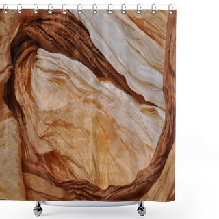 Personality  Draped Silk Fabric Twisted Shower Curtains