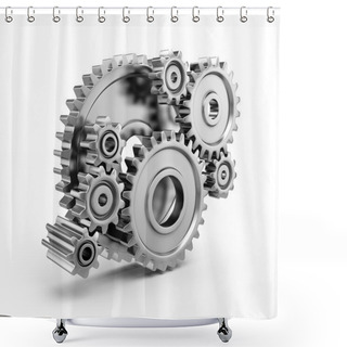 Personality  Steel Gear Wheels Shower Curtains