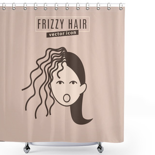 Personality  Hair Problem Icon Shower Curtains