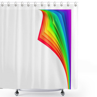 Personality  Colored Rainbow Curled Corners, 3D Rendering Shower Curtains