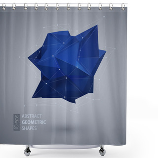 Personality  Bright Blue Polygon Geometry Shape. Vector Illustration Shower Curtains
