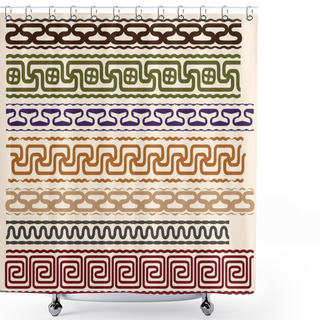 Personality  Stylized Meanders Shower Curtains