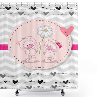 Personality  Two Pigs Shower Curtains
