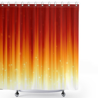Personality  Stars And Defocused Light Dots On Red Golden Vertically Striped Background Shower Curtains