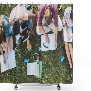 Personality  Multiethnic Students Studying Together  Shower Curtains