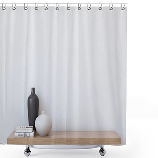 Personality  Interior Mockup. 3d Render. Shower Curtains