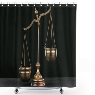 Personality  Vintage Themis Scales Isolated On Black Shower Curtains
