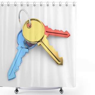 Personality  3d Illustration Of Keys Shower Curtains