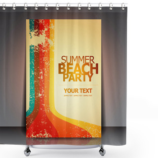 Personality  Summer Beach Retro Party Flyer EPS10 Vector Design Shower Curtains