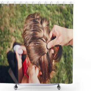 Personality  Girl With Hair Braids Shower Curtains