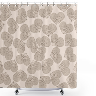 Personality  Vector Background With Lace Hearts. Shower Curtains