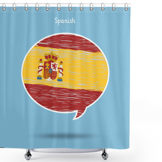 Personality  Concept Of Travel Or Studying Spanish. Shower Curtains