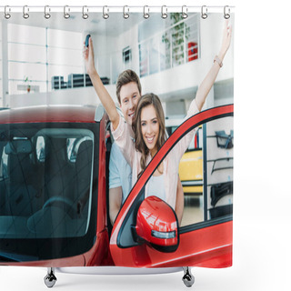Personality  Girlfriend Standing With Car Key   Shower Curtains