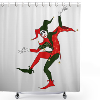 Personality  The Vector Joker Illustration Shower Curtains