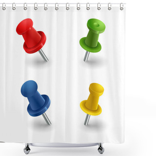 Personality  Set Colored Pins Shower Curtains