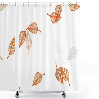 Personality  Light Orange Vector Doodle Template. Abstract Leaves With Gradient On Simple Background. Pattern For Coloring Books And Pages For Kids. Shower Curtains