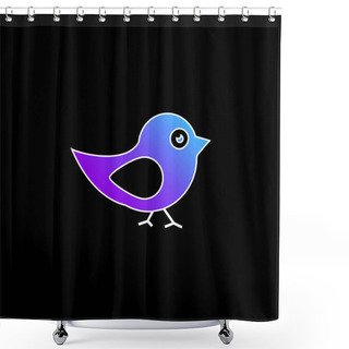 Personality  Bird Of Black And White Feathers Blue Gradient Vector Icon Shower Curtains